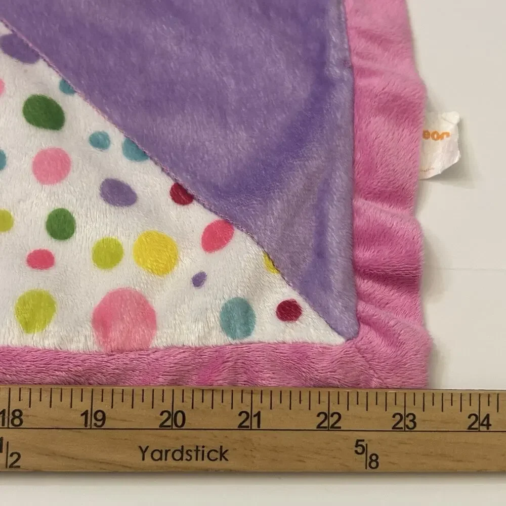 Dora the Explorer Plush 3D Doll Lovey Security Blanket Pink Purple Stripes Dots
